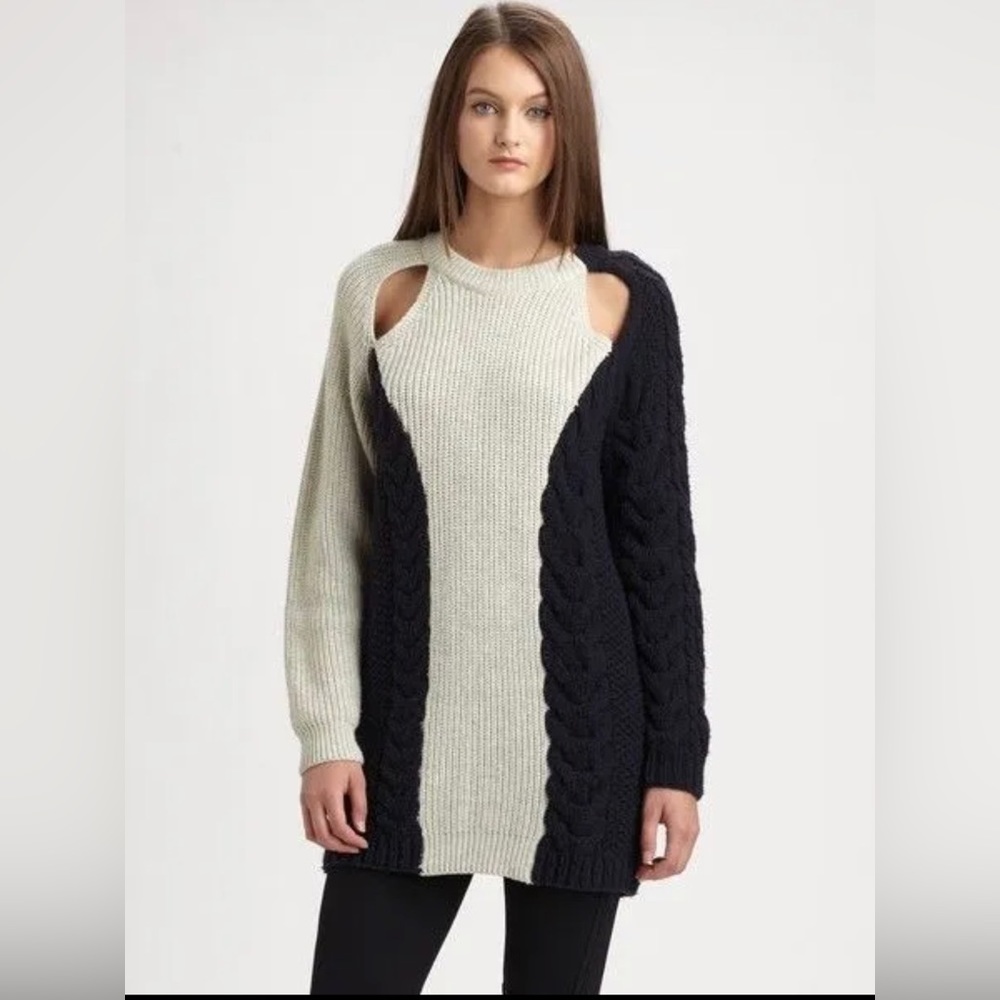 3.1 Phillip Lim Boxy Two Tone Sweater Sz M